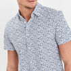Chemise droite manches courtes coton blanc homme
