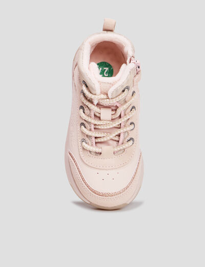 Bottines à lacets Kickers Fauna rose fille