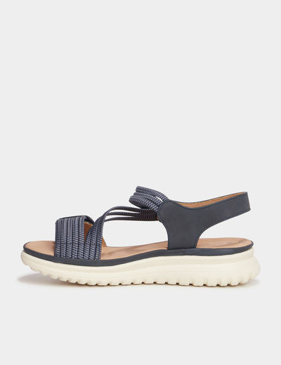 Sandales pied large Confortissimo bleu femme