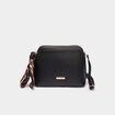 Sac en bandouli&egrave;re d&eacute;tail foulard noir femme