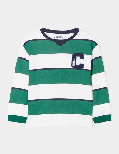 T-shirt manches longues coton Creeks vert garçon