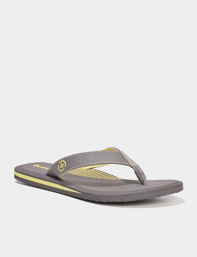 Tongs Isotoner gris homme