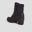 Bottines &agrave; talons et boucles noir femme