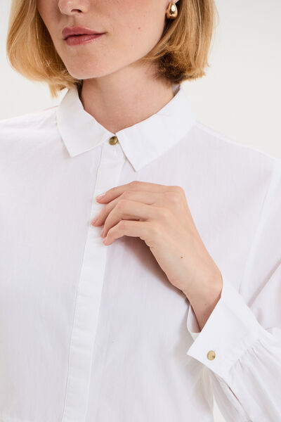 Blouse peplum manches longues blanc femme