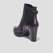 Bottines à talons avec boucles en cuir noir femme
