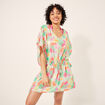 Robe de plage manches 3/4 vert clair femme