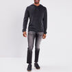 Jeans straight denim noir homme