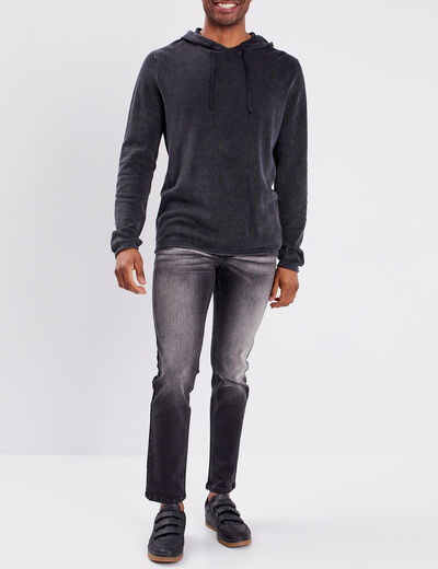 Jeans straight denim noir homme