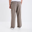 Pantalon chino mélange lin coton gris homme