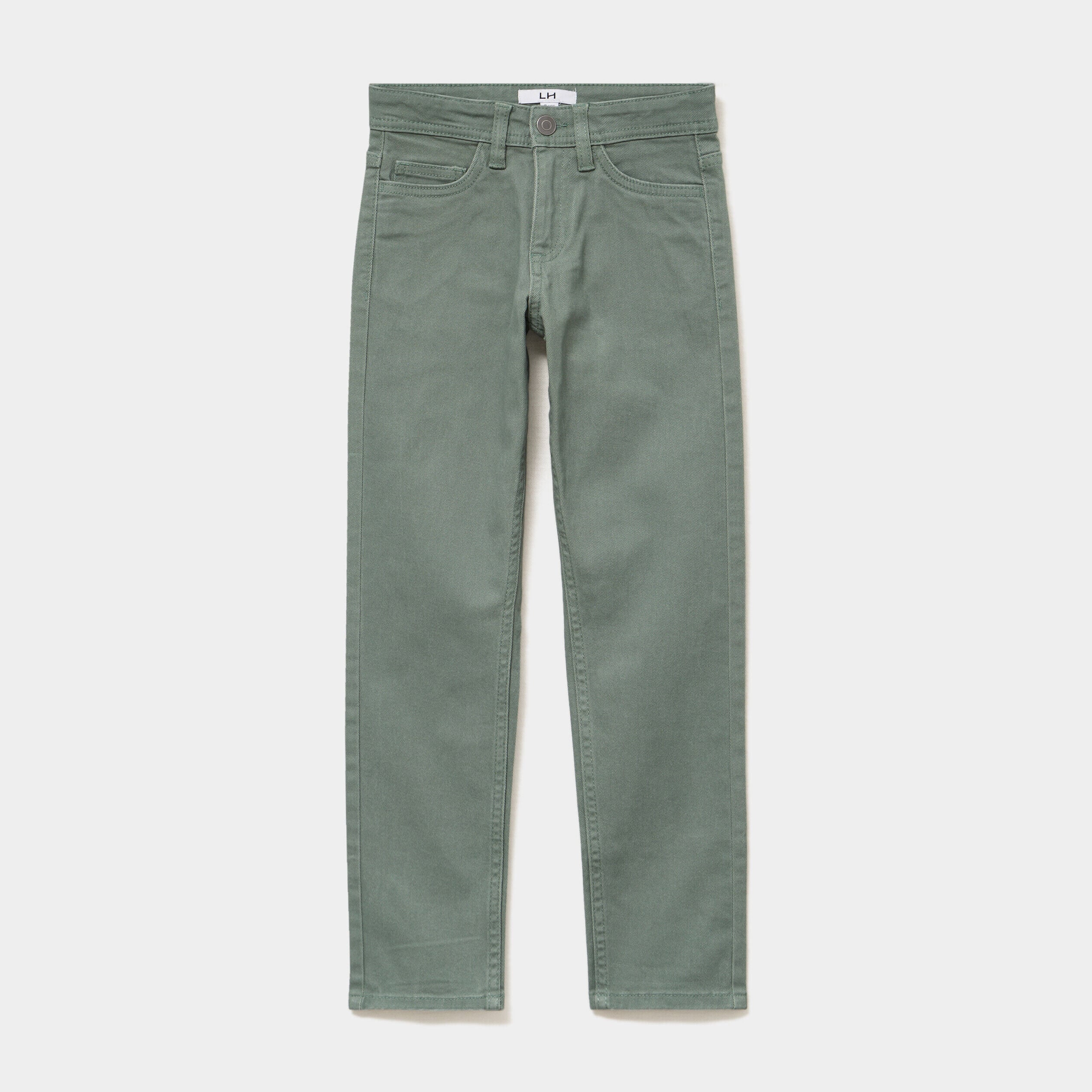 Pantalon slim coton majoritaire vert garçon LH