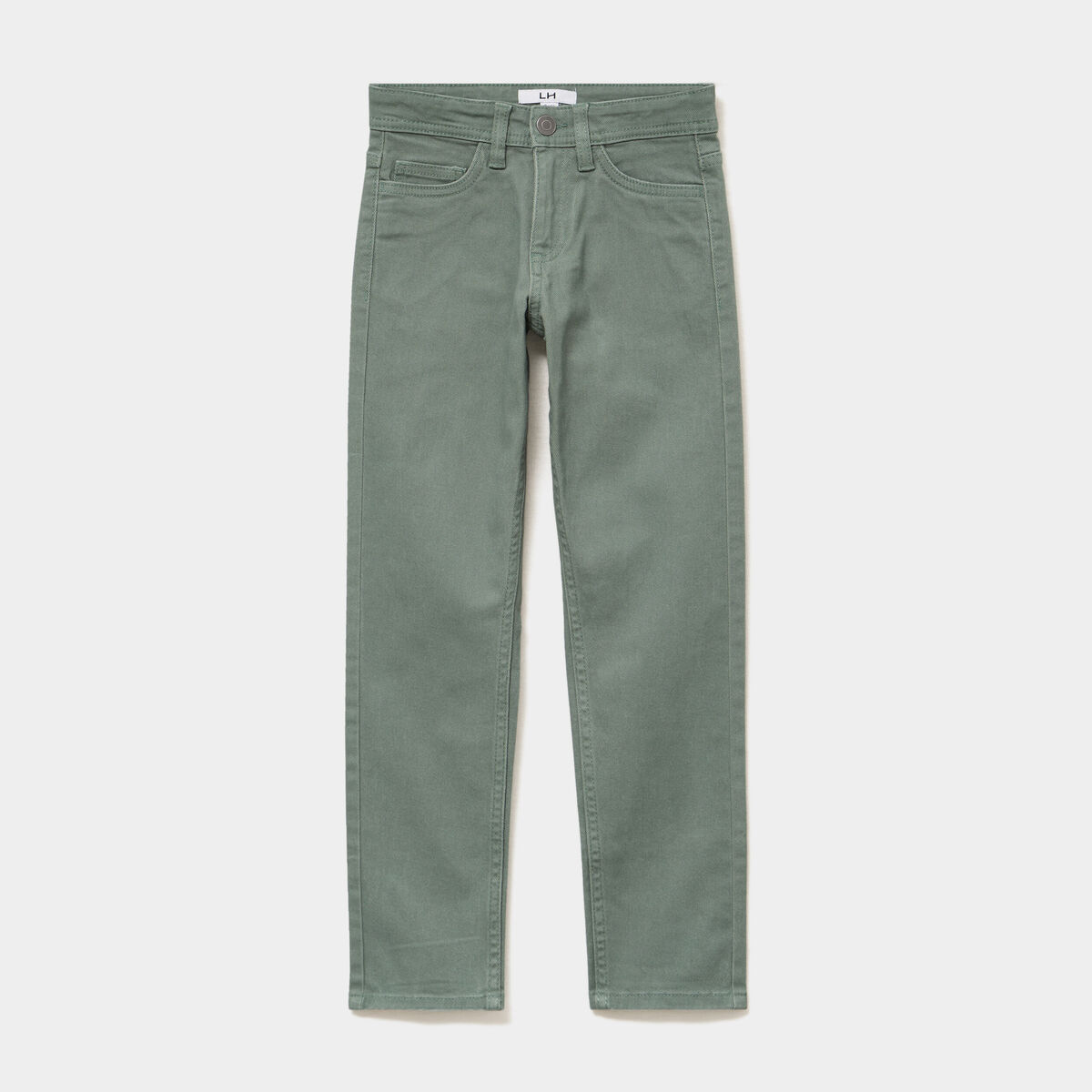 Pantalon slim coton majoritaire vert gar&ccedil;on