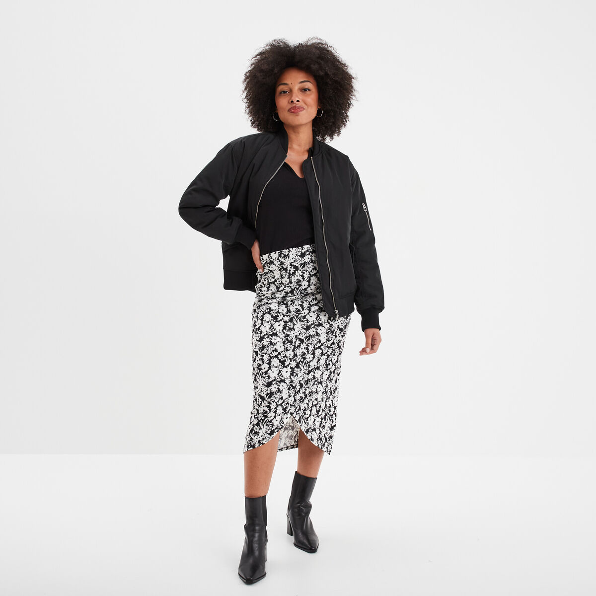 T-shirt coton sans manches col polo noir femme