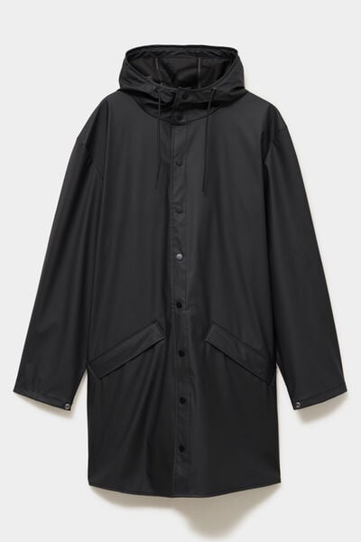 Parka imperm&eacute;able coupe-vent &agrave; capuche noir homme