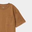 T-shirt oversize 1 poche manches courtes marron gar&ccedil;on