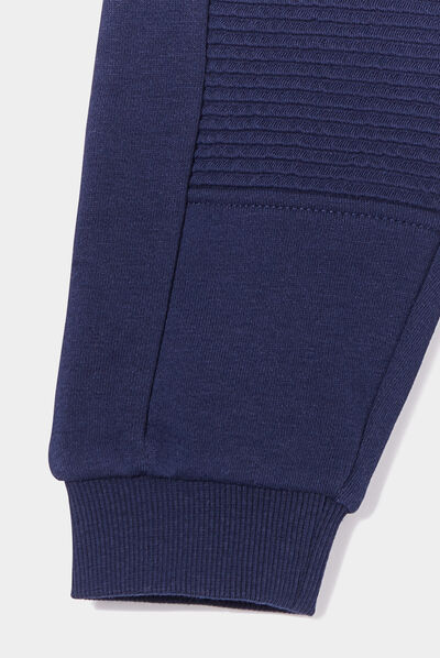 Jogging molleton taille élastiquée bleu marine bébé garçon