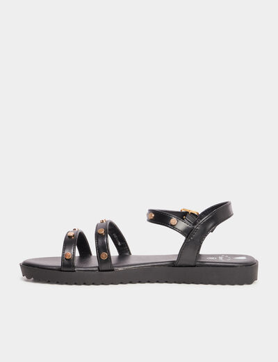Sandales plates cloutées Liberto noir fille