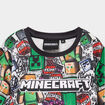 T-shirt droit manches courtes Minecraft multicolore gar&ccedil;on