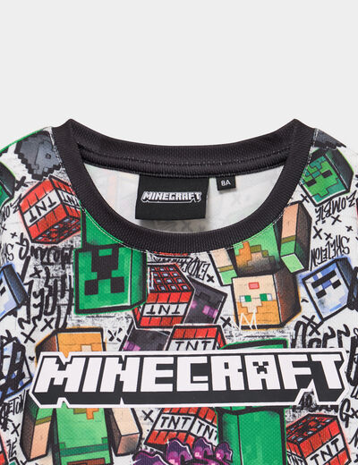 T-shirt droit manches courtes Minecraft multicolore gar&ccedil;on