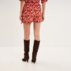 Jupe-short taille &eacute;lastique rouge coquelicot femme