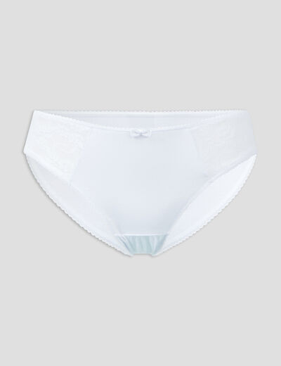 Culotte en coton avec dentelle blanc femme