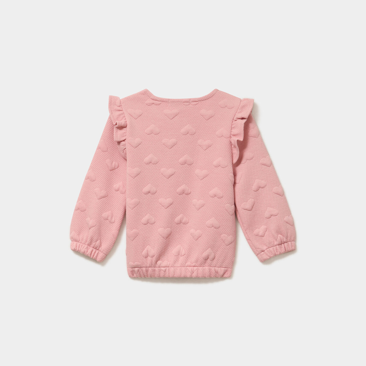 Gilet zipp&eacute; matelass&eacute; coeur &agrave; volants rose poudr&eacute;e b&eacute;b&eacute; fille