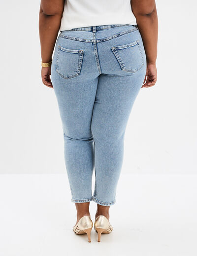 Jeans mom 7/8ème taille haute denim double stone femme grande taille