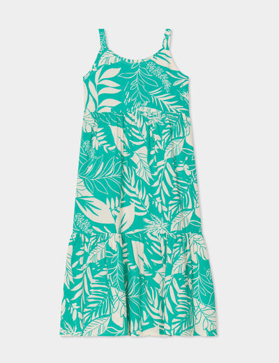 Robe longue à bretelles vert fille