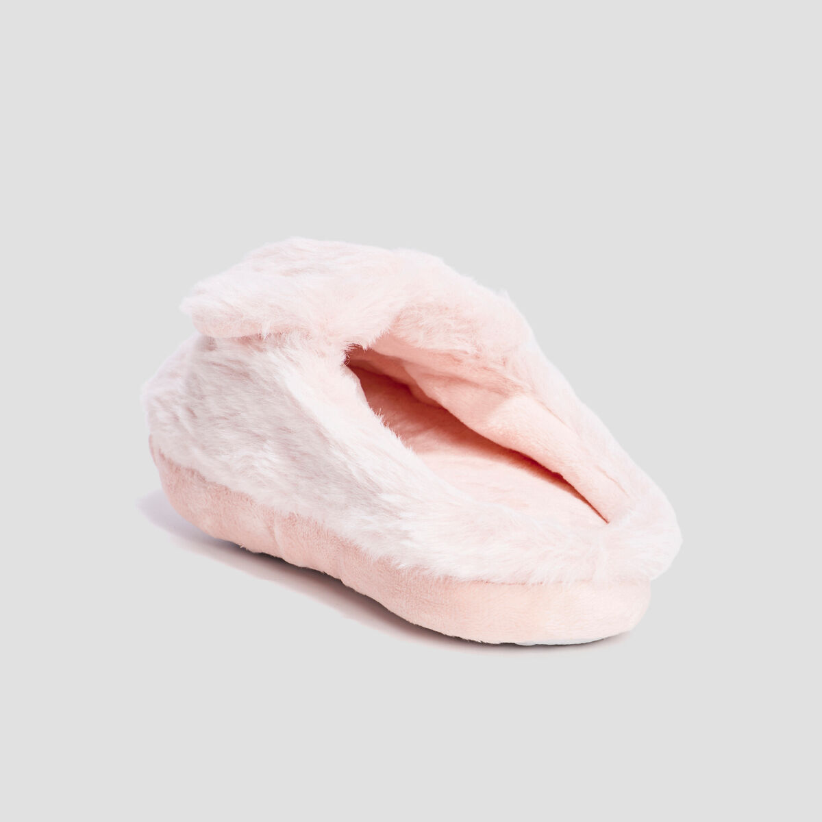Chaussons mules fausse fourrure rose fille