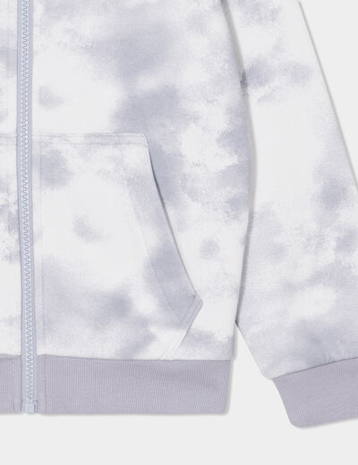 Sweat à capuche zippé gris foncé garçon