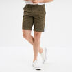 Bermuda short chino droit coton stretch vert kaki homme
