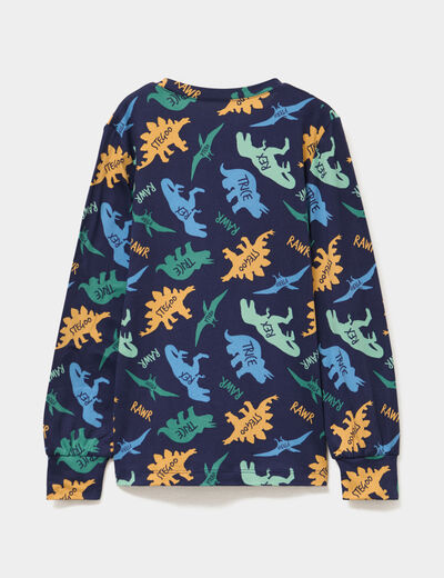 Ensemble pyjama 2 pi&egrave;ces avec pantalon bleu marine gar&ccedil;on