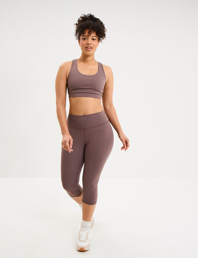 Legging corsaire de sport stretch mauve femme