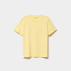 T-shirt col rond manches courtes coton jaune pastel femme