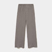 Pantalon large effet gaufr&eacute; marron chocolat femme
