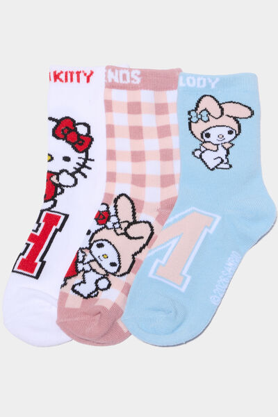 Lot 3 paires chaussettes Hello Kitty rose fille