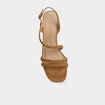 Sandales su&eacute;dine tress&eacute;es marron femme