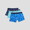 Lot 3 boxers bleu canard garçon