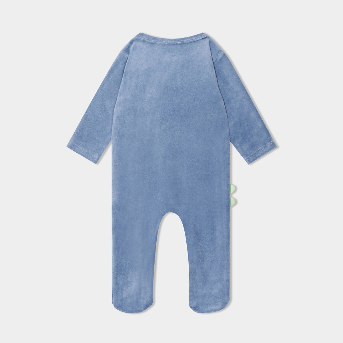 Dors-bien col rond effet velours bleu pétrole bébé garçon