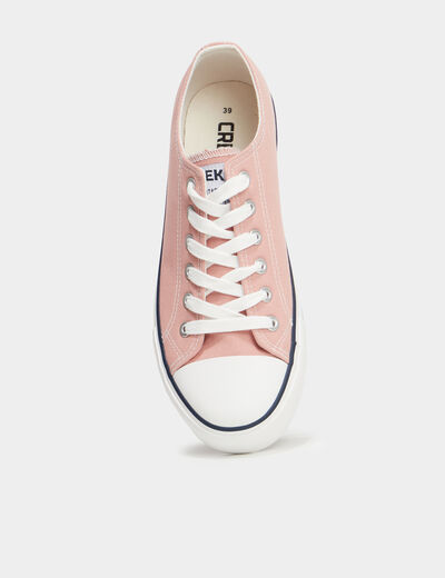 Tennis en toile à lacets Creeks rose clair femme