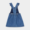 Robe salopette en jean avec volants denim stone bébé fille