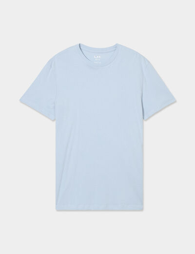 T-shirt en coton manches courtes bleu ciel homme