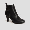 Bottines d&eacute;tails cha&icirc;nes &agrave; talons noir femme