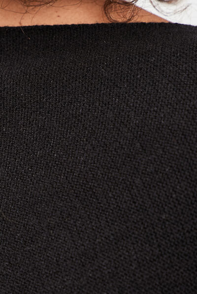 Poncho asymétrique noir femme