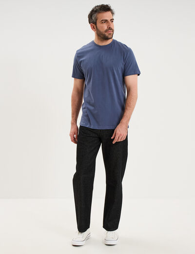 T-shirt droit en coton manches courtes bleu lavande homme