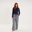 Pyjama pantalon manches longues bleu marine femme
