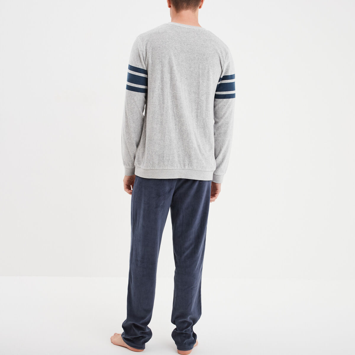 Ensemble pyjama 2 pi&egrave;ces gris homme