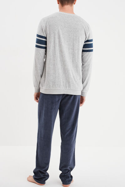 Ensemble pyjama 2 pi&egrave;ces gris homme