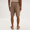 Bermuda textur&eacute; coupe droite coton marron homme