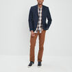 Chemise droite manches retroussées camel homme