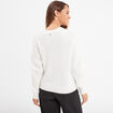 Pull col rond aspect laineux blanc femme